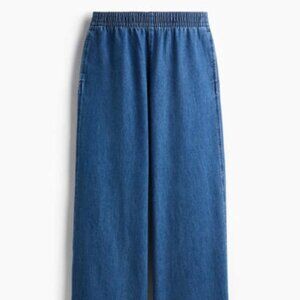 H&M Pull-on Trousers Denim Blue Brand New w/ Tags Size M